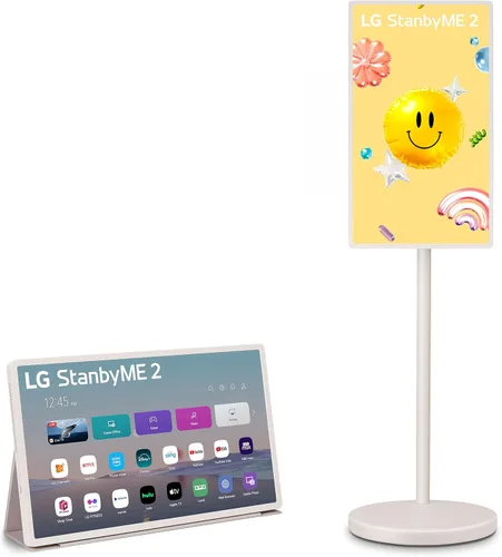 LG StanbyME 2 de 27 pulgadas con cubierta de folio, pantalla táctil portátil, Dolby Vision, HDR10, modo cineasta, batería incorporada, rotación
