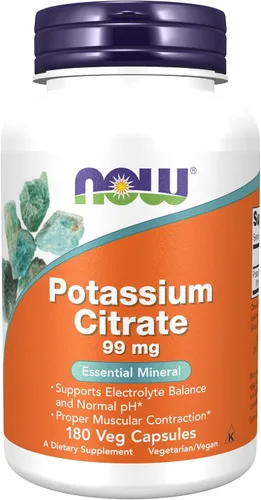 NOW Citrato de Potasio 99 mg,180 Cápsulas