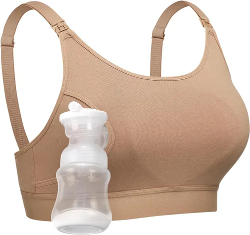 Momcozy - Brasier para extracción de leche y lactancia, manos libres, ajustable, brasier todo en uno