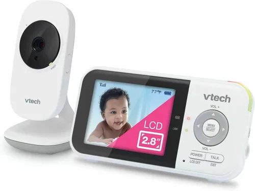 VTech VM819 - Monitor de bebé con cámara y audio, cámara portátil de bebé con pantalla de 2.8", visión nocturna, audio bidireccional, sensor de