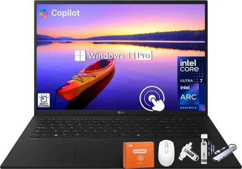 LG Gram - Computadora portátil con pantalla táctil de 17 pulgadas - Copilot+ PC - Intel Ultra 7 Series 2 (258V) hasta 4.8 GHz, 32 GB LPDDR5X, 1 TB