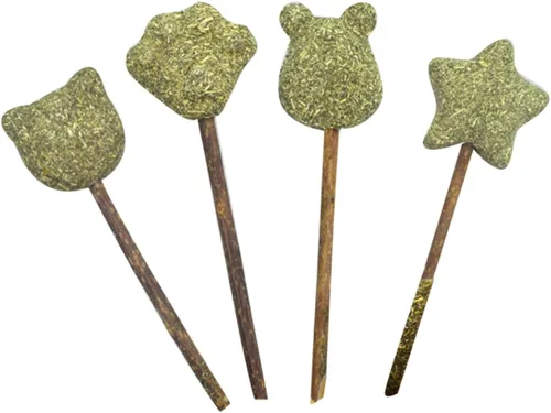 Palitos para lamer hierba gatera natural, paquete de 4 paletas comestibles para gatos y gatitos que promueven la digestión, mejora el apetito,