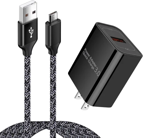 Cargador de pared 3.0 de carga rápida adaptable, bloque de carga rápida, cable de carga Android compatible con Samsung Galaxy S7/S6 Edge/J3/J7, LG