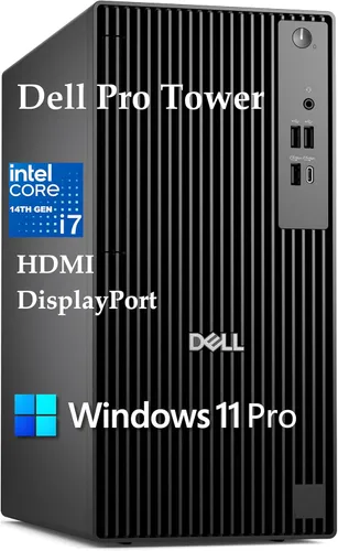Dell Escritorio Pro Tower 2026 para empresas y empresas | Intel i7-14700T 20-Core 5.2GHz | DDR5 de 16 GB | SSD de 1 TB | Pantalla múltiple | Windows