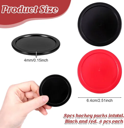 Vista 3 de 2.5 Inch Hockey Pucks, 8 Pcs Air Hockey Pucks Set Durable Puck for Air Hockeys Table