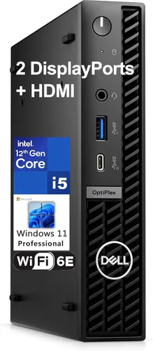 Dell OptiPlex 7020 MFF Mini PC 7000 - Computadora de escritorio empresarial con factor de forma micro, Intel Hexa-Core i5-12500T, 16GB DDR5 RAM, 512