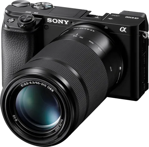 Sony Alpha A6100 Cámara sin espejo con lentes de zoom 16-50mm y 55-210mm, ILCE6100Y/B, Negro