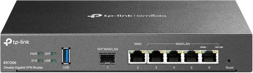 TP-Link ER7206 Enrutador VPN Gigabit con múltiples WAN profesionales por cable de mayor capacidad de red Firewall SPI Integración de Omada SDN