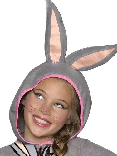 Vista 2 de Rubies Disfraz con capucha de Looney Tunes Bugs Bunny para niña, talla S