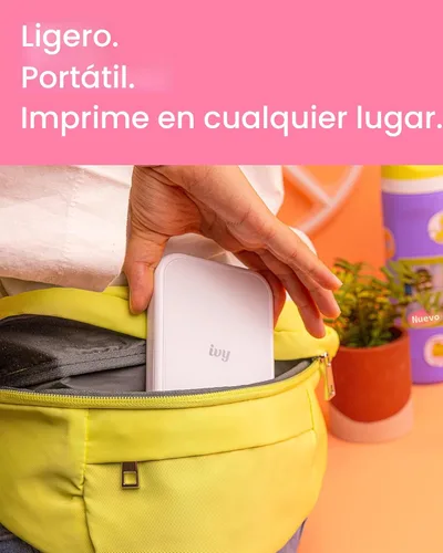 Vista 4 de Canon Ivy 2 Mini impresora fotográfica, impresión desde dispositivos iOS y Android compatibles, impresiones adhesivas, blanco puro