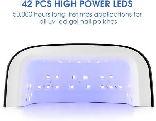 Vista 6 de Luz UV inalámbrica portátil profesional recargable de 60 W UV LED para máquina de lámpara de uñas con parte inferior de acero inoxidable extraíble