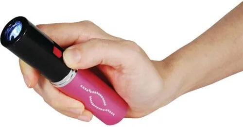 Vista 5 de Tecnología de seguridad Lipstick 3 millón de voltios Stun Gun con linterna, Color Rosa