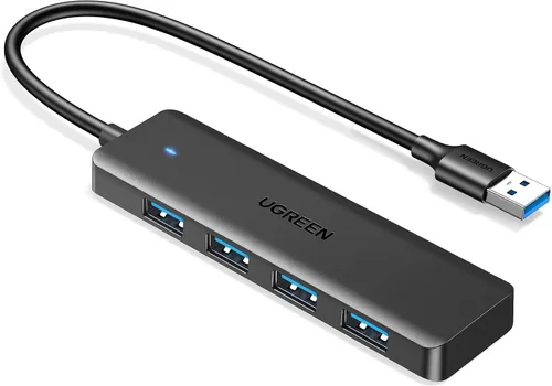 UGREEN Hub USB 3.0, divisor de 4 puertos USB A ultradelgado expande USB para mouse, teclado, unidad flash, disco U, impresora compatible con