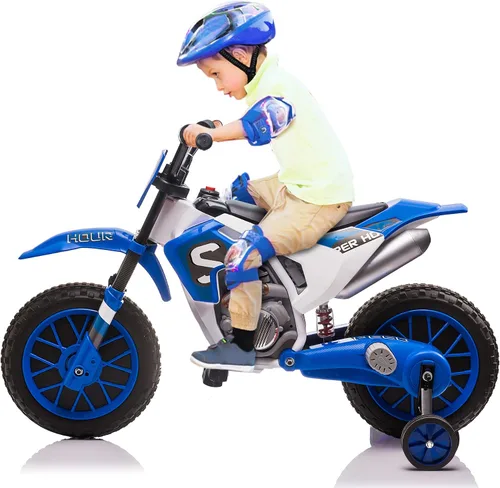 TOBBI Motocicleta Dirt Bike para Niños de 12V Motocicletas Eléctricas Juguetes de Montar a Batería Motocross Todoterreno para Niños y Niñas de 3+